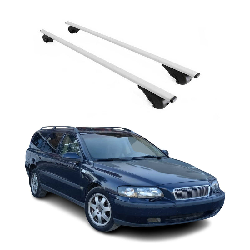 Barres de toit Transversales pour Volvo V70 XC70 1997-1999 Fer Argent