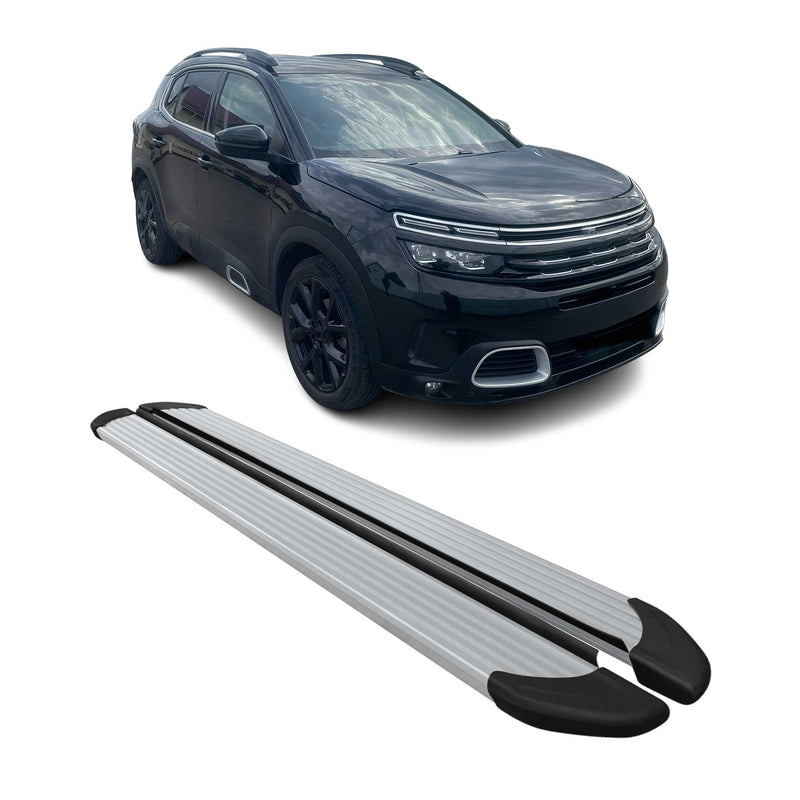 Marchepieds Latéraux pour Citroen C5 Aircross 2018-2025 Aluminium Argent 2Pcs