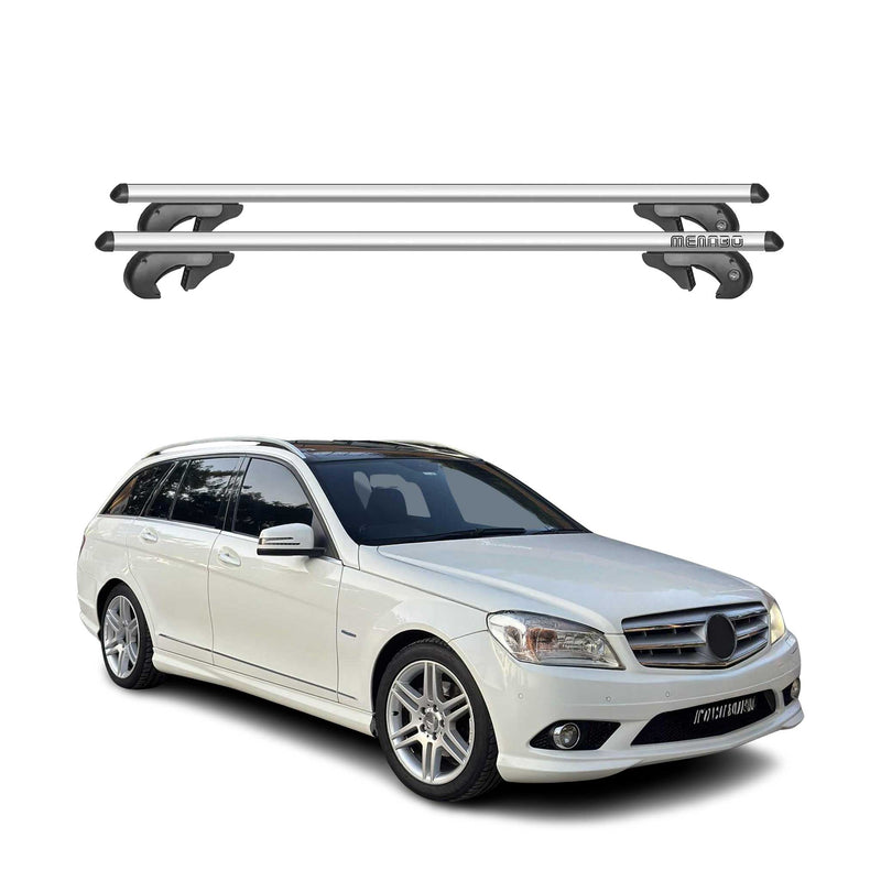 Barres de toit pour Mercedes C Klasse S204 Kombi 2007-2014 90kg Alu Gris