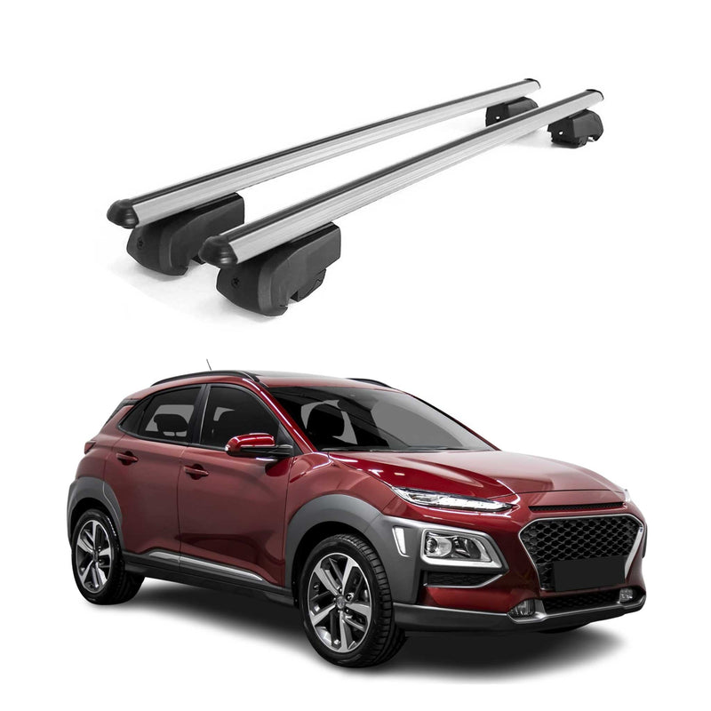 Barres de toit Transversales pour Hyundai Kona 2017-2021 2 pcs ABE Alu gris