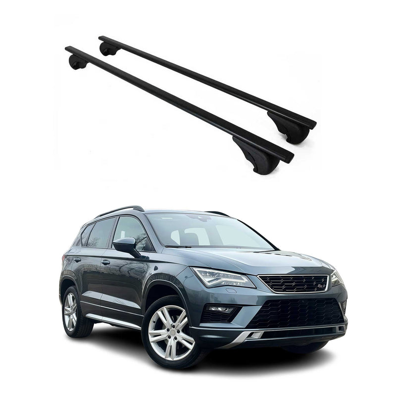 Barres de toit Transversales pour Seat Ateca 2016-2024 Fer Noir