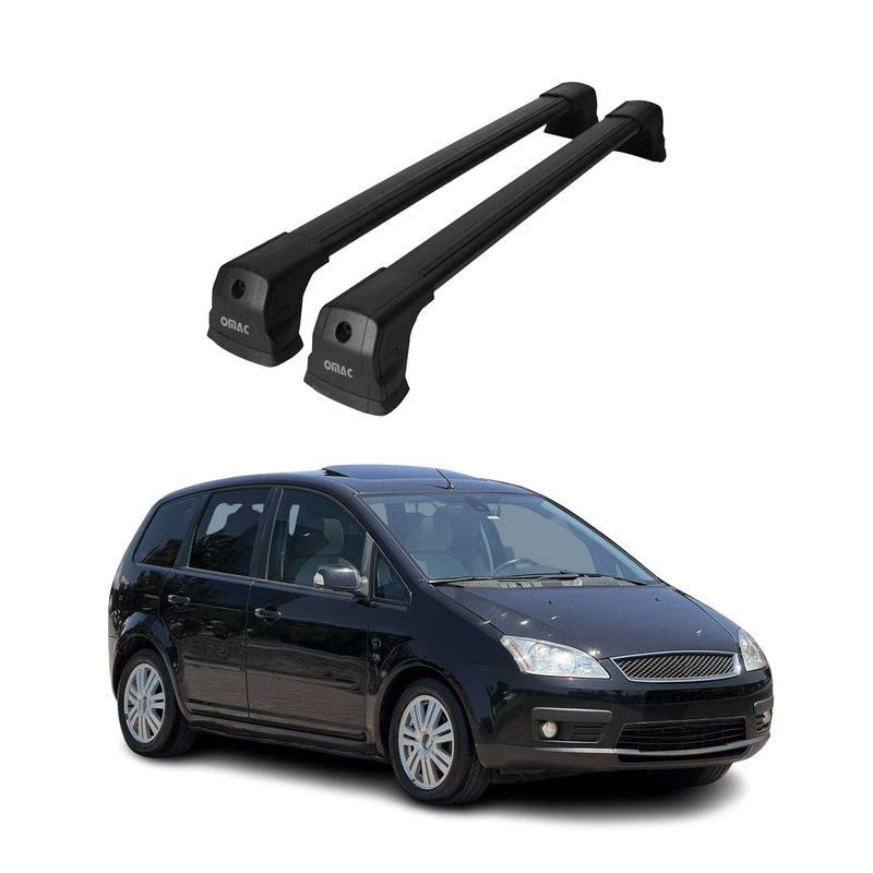 Barres De Toit Transversales pour Ford Focus C-MAX 2003-2010 Alu Noir 2x