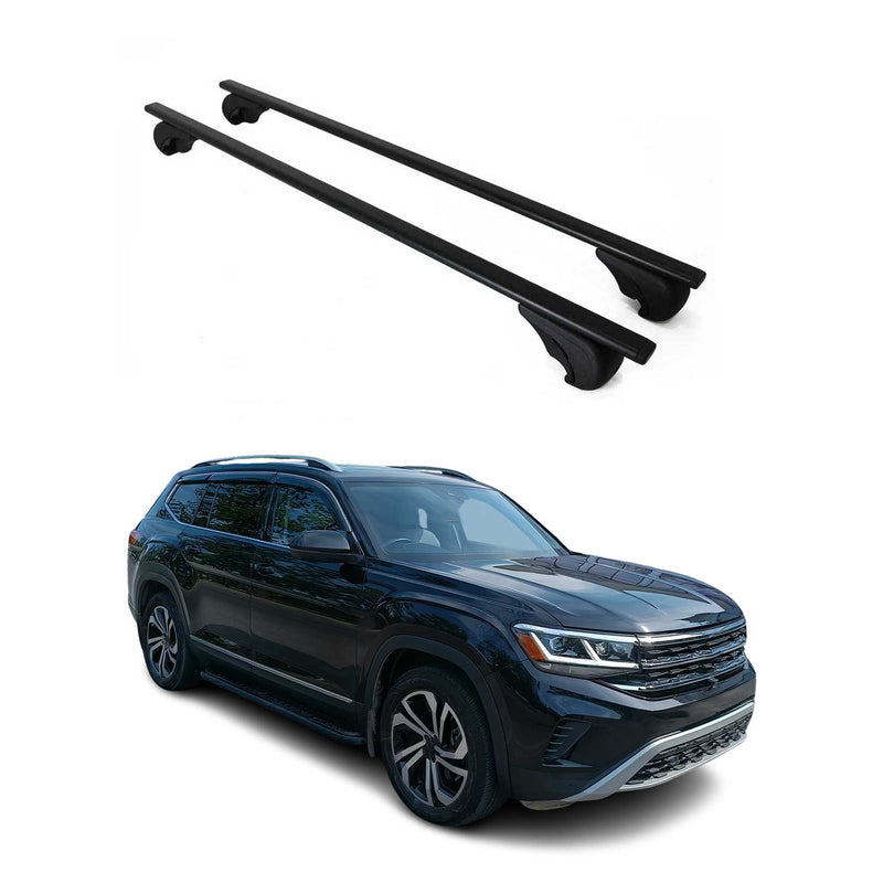 Barres de toit Transversales pour VW Atlas 2016-2024 Fer Noir