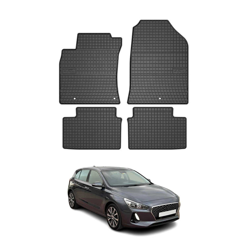 Tapis de Sol pour Hyundai i30 2016-2025 Caoutchouc Noir