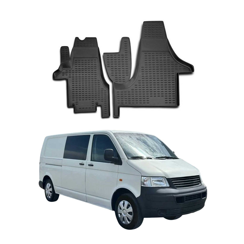 OMAC Tapis de sol pour Volkswagen Transporter T5 2003-2015 en caoutchouc Noir