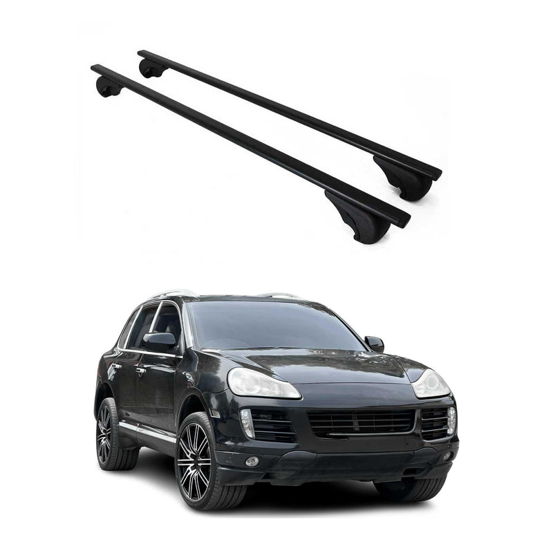Barres de toit Transversales pour Porsche Cayenne 955 2003-2010 Fer Noir