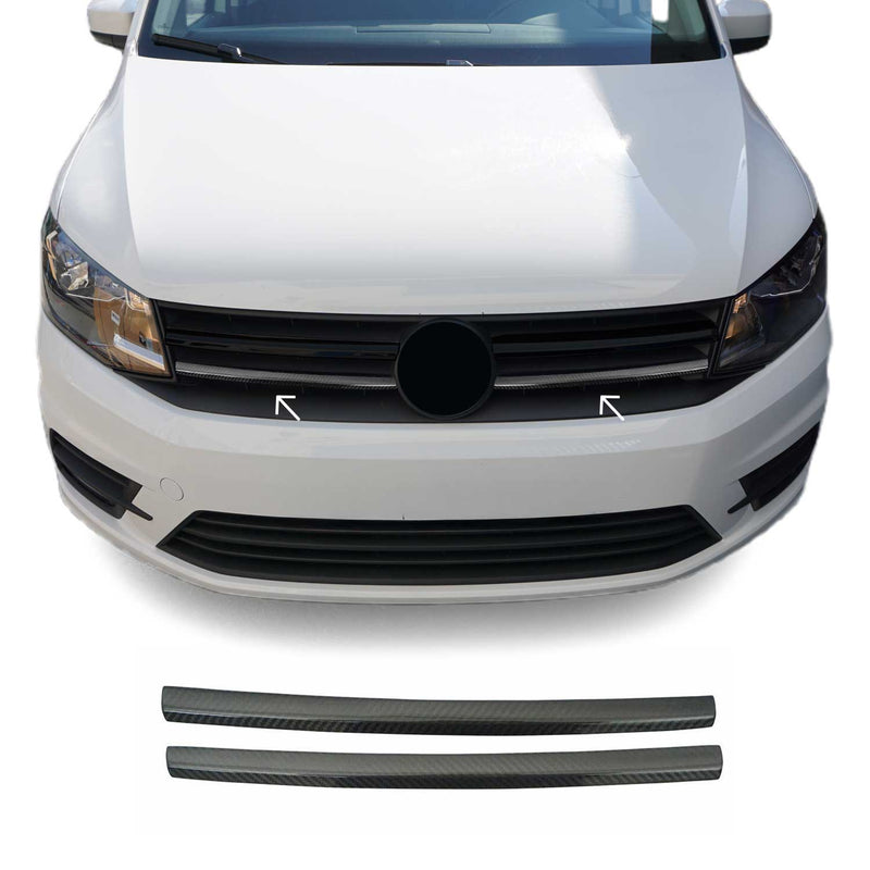 Moulure de Grille de Calandre pour VW Caddy 2015-2021 Carbone 2Pcs