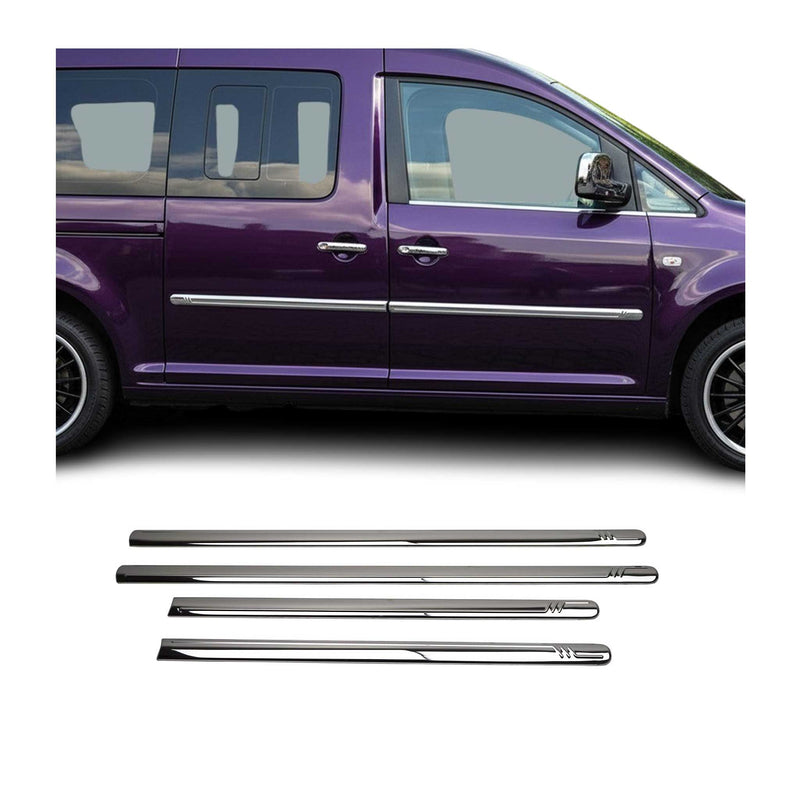 Garniture Baguette de porte latérale pour VW Caddy 2003-2015 chromé inox 4Pcs