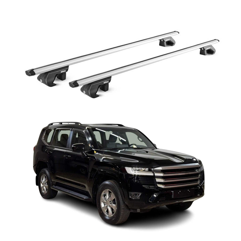Barres transversales de toit pour Toyota Land Cruiser 2023-2025 Alu Argente 2Pcs