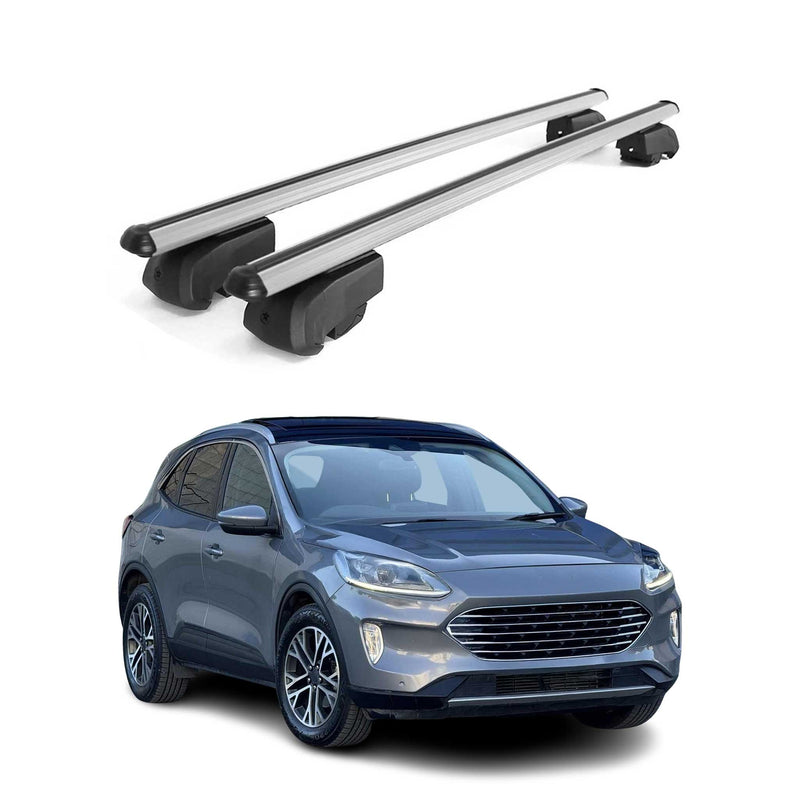 Barres de toit Transversales pour Ford Kuga 2020-2023 Aluminium Gris ABE