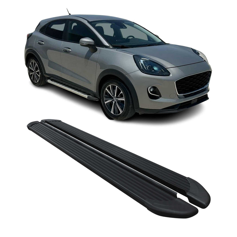 Marchepieds Latéraux pédale pour Ford Puma 2019-2025 Noir Aluminium 2Pcs