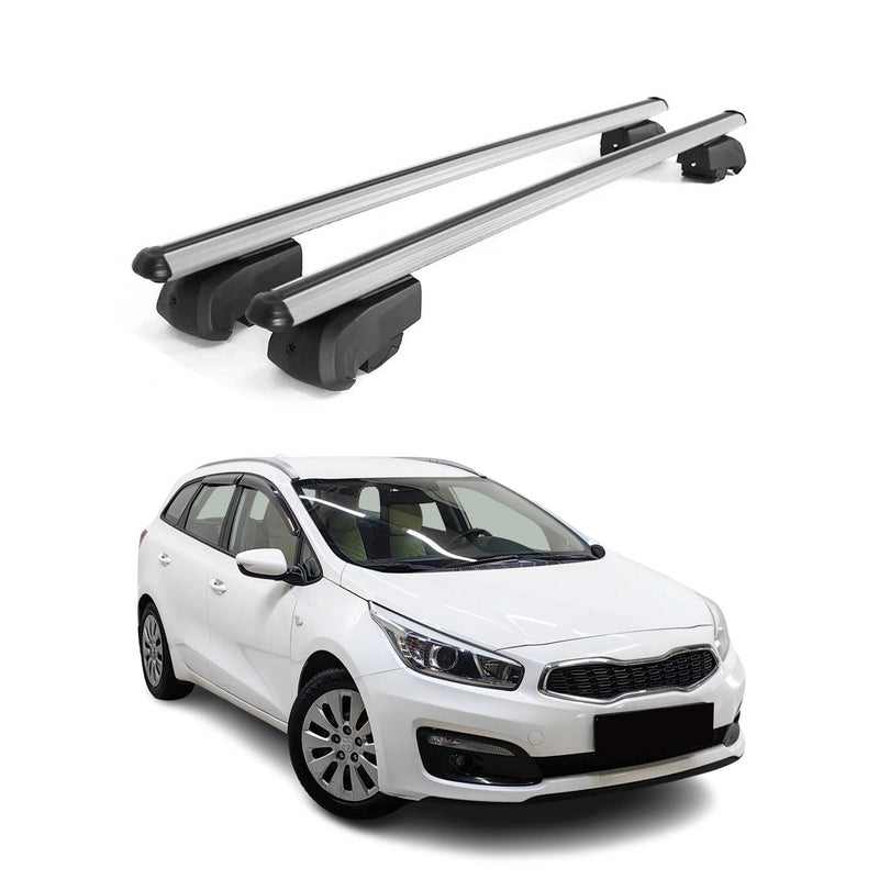 Barres de toit Transversales pour Kia Ceed Break 2012-2018 Alu Gris ABE