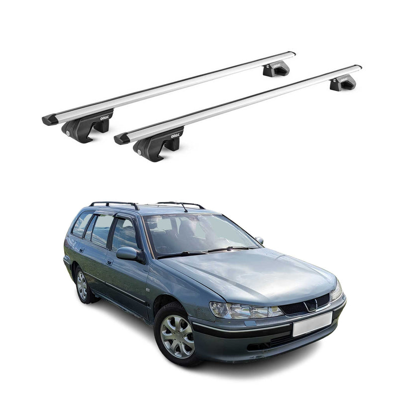 Barres de toit transversales pour Peugeot 406 Break 1997-2005 Alu Gris 2x ABE