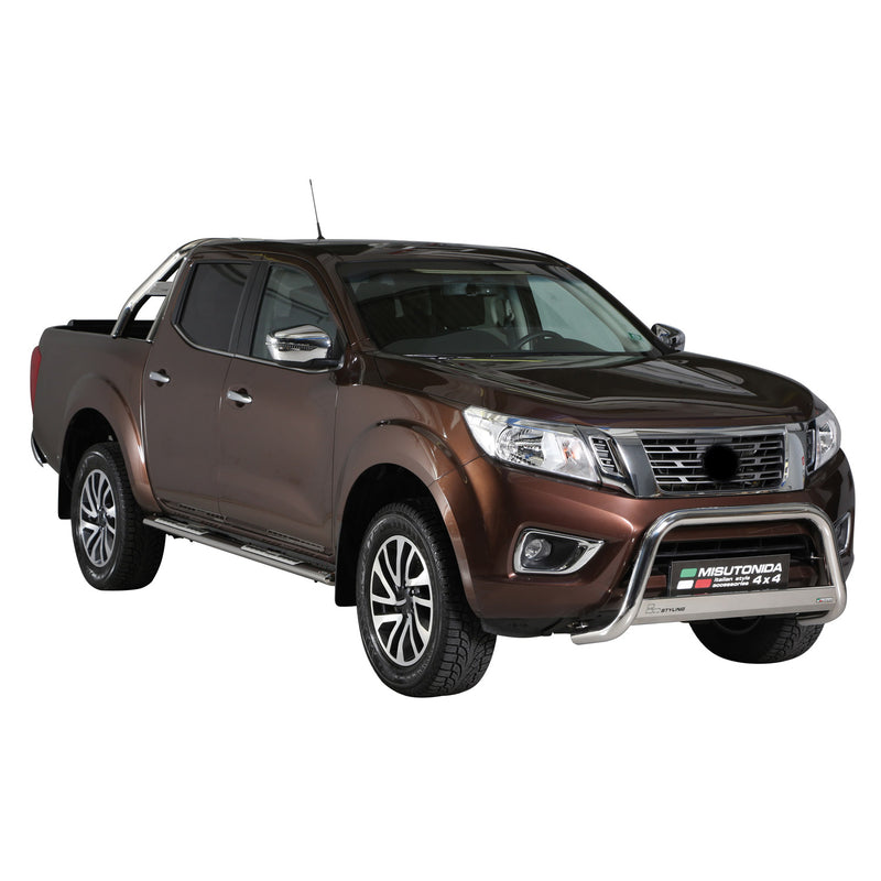 Marchepieds Latéraux pour Nissan NP300 Navara Double Cab 2016-2025 Acier Argent