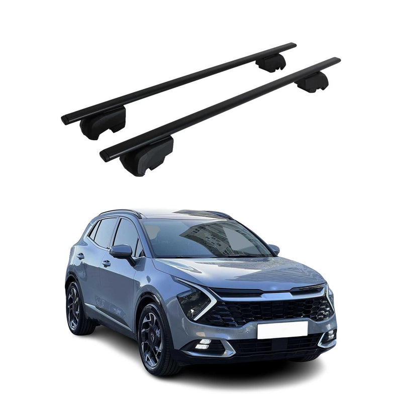Barres de toit Transversales pour Kia Sportage NQ5 2021-2025 ABE Fer Noir 2x