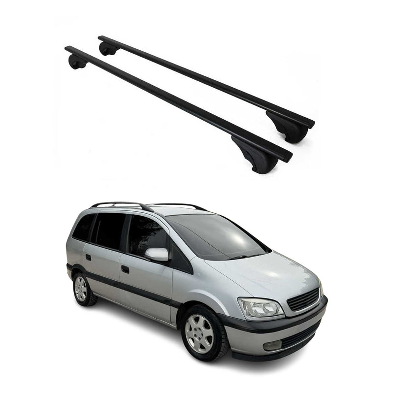 Barres de toit Transversales pour Opel Zafira A 1999-2005 Fer Noir