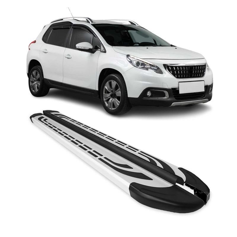 Marchepieds Latéraux pédale pour Peugeot 2008 2013-2019 Aluminium Gris 2Pcs