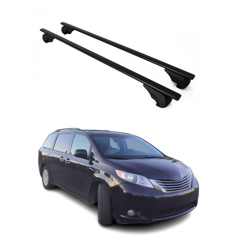 Barres de toit Transversales pour Toyota Sienna 2011-2020 Fer Noir