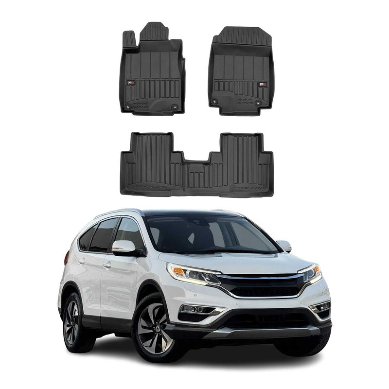 OMAC Tapis de sol en caoutchouc pour Honda CR-V IV 2012-2018 Noir Premium