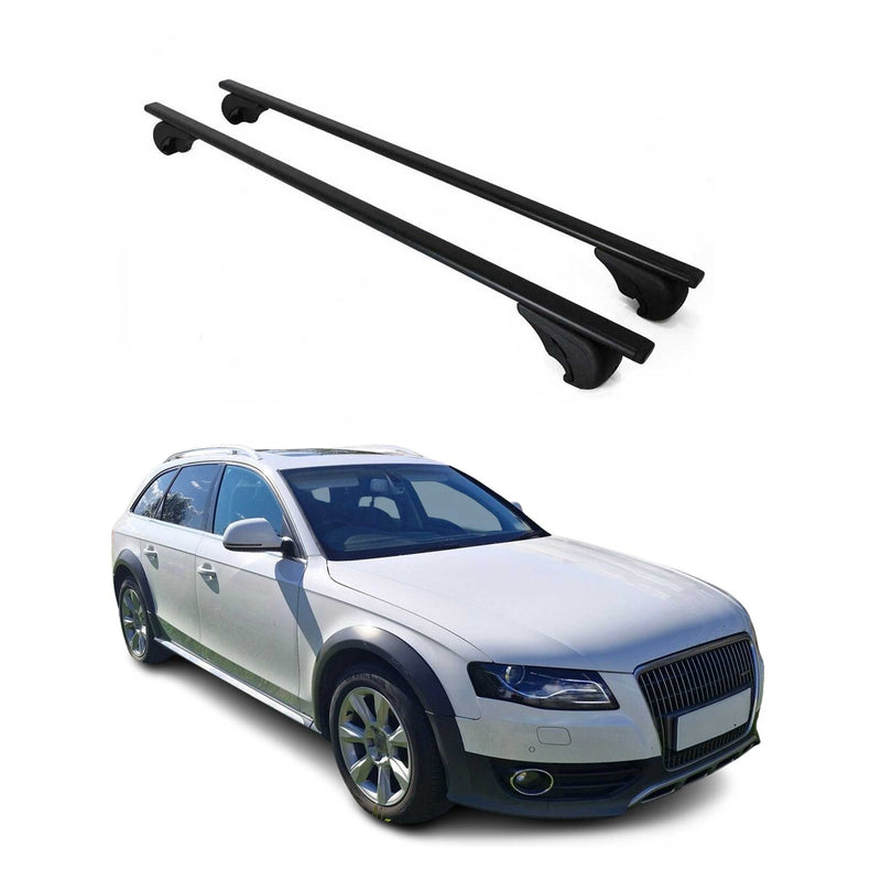 Barres de toit transversales pour Audi A4 B8 Avant 2008-2015 Fer Noir 2x