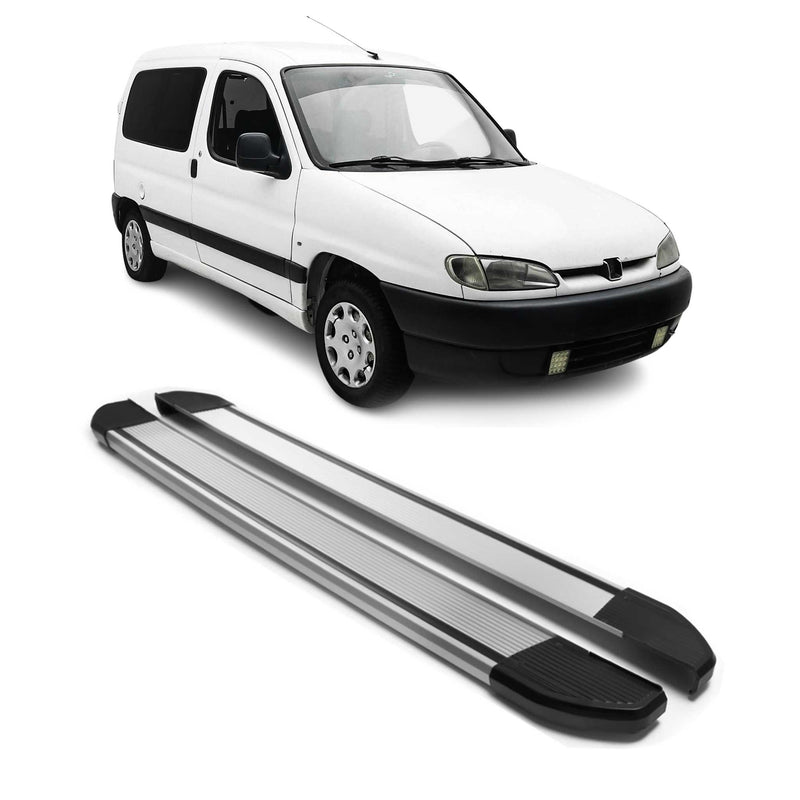 Marchepieds Latéraux pour Peugeot Partner 1996-2008 Argent Aluminium 2Pcs
