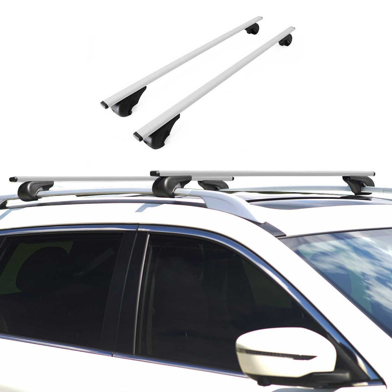 Barres de toit Transversales pour Renault Laguna 2001-2007 Fer Argent