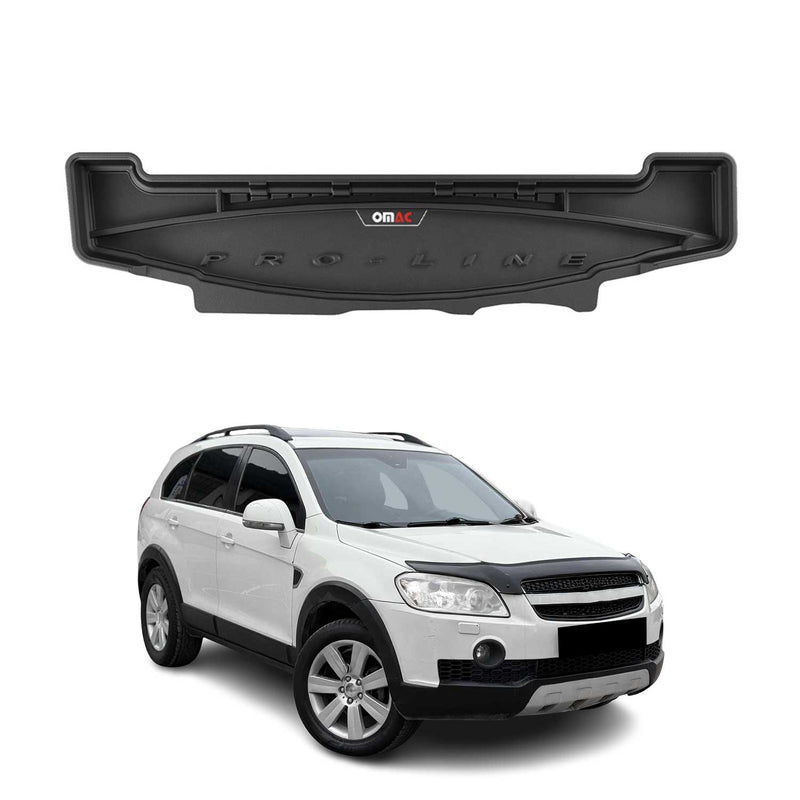 Tapis de Coffre pour Chevrolet Captiva 2006-2018 Noir TPE