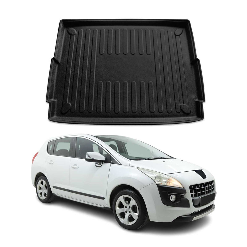 Tapis de Coffre pour Peugeot 3008 2009-2016 en TPE Noir
