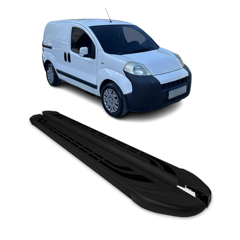 Marchepieds Latéraux pédale pour Peugeot Bipper 2008-2021 Aluminium Noir 2Pcs