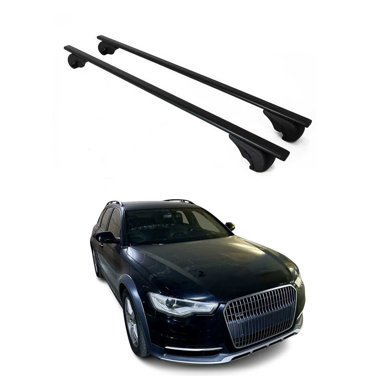 Barres de toit transversales pour Audi A6 C7 Allroad 2012-2018 Fer Noir