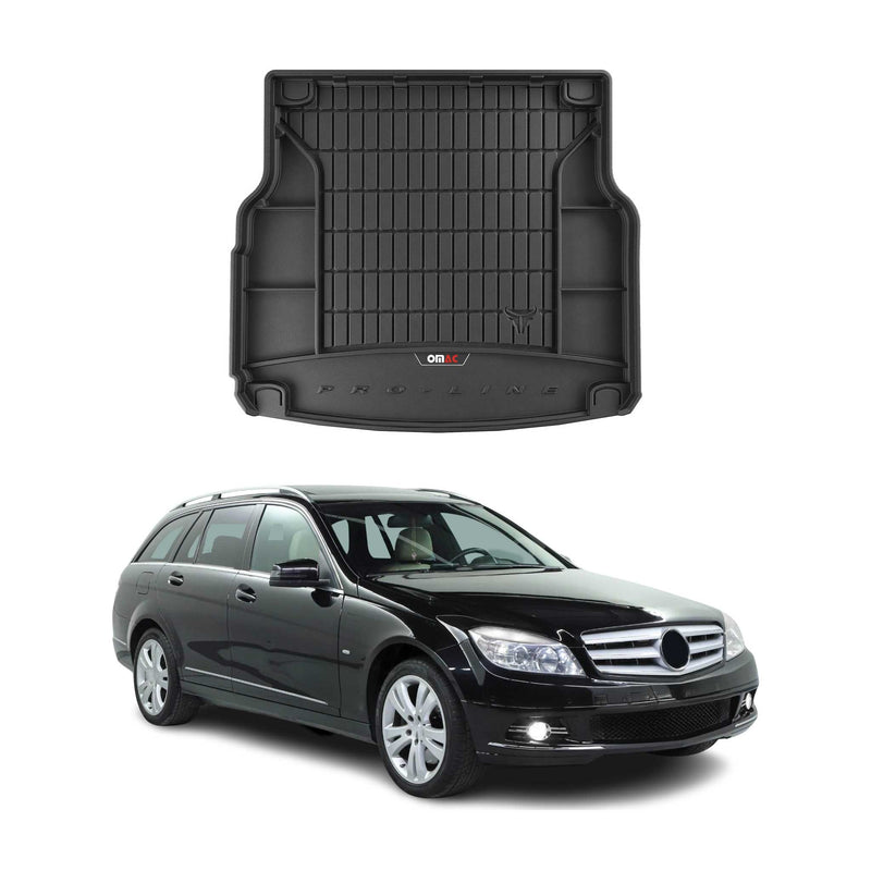 Tapis de Coffre pour Mercedes Classe C S204 2007-2014 TPE Noir