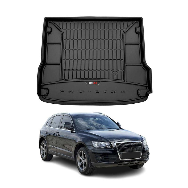 OMAC Tapis de coffre caoutchouc pour Audi Q5 8RB 2008-2017 Noir Premium