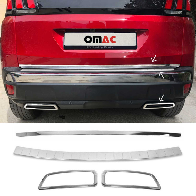 Kit de seuil de pare-chocs + hayon coffre arrière pour Peugeot 3008 2016-2024