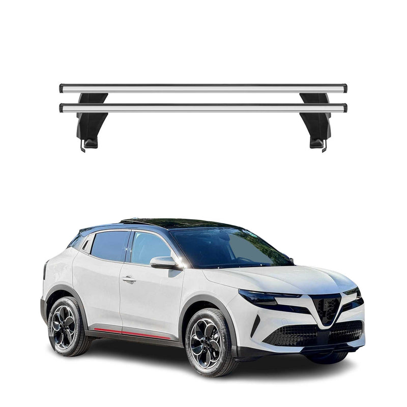 Menabo Barres de toit Transversales pour Alfa Romeo Junior 2024-2025 Alu Gris 2x