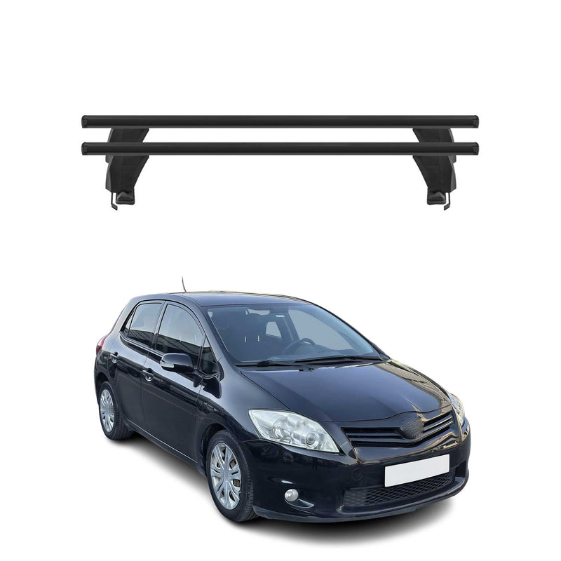 Menabo Barres de toit Transversales pour Toyota Auris 2006-2012 Noir ABE 2x
