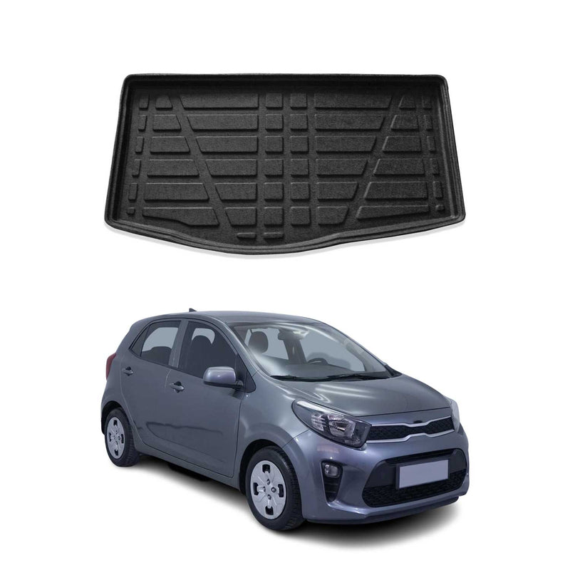 Tapis de Coffre pour Kia Picanto 2010-2025 HB en TPE Noir