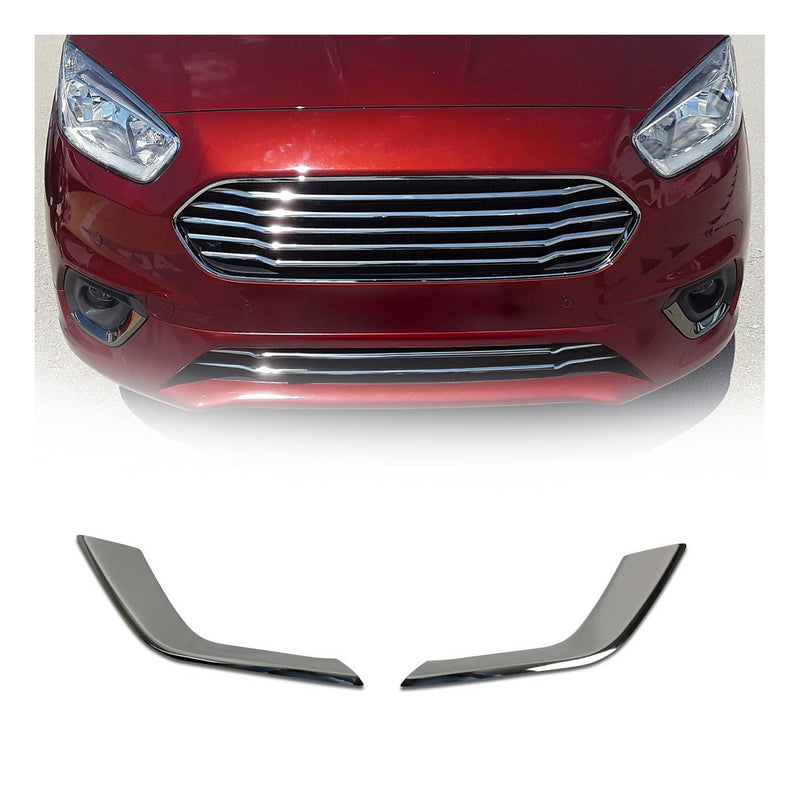 Cadres de Phare Avant - pour Ford Tourneo Courier 2018-2023 inoxy chromé Foncé