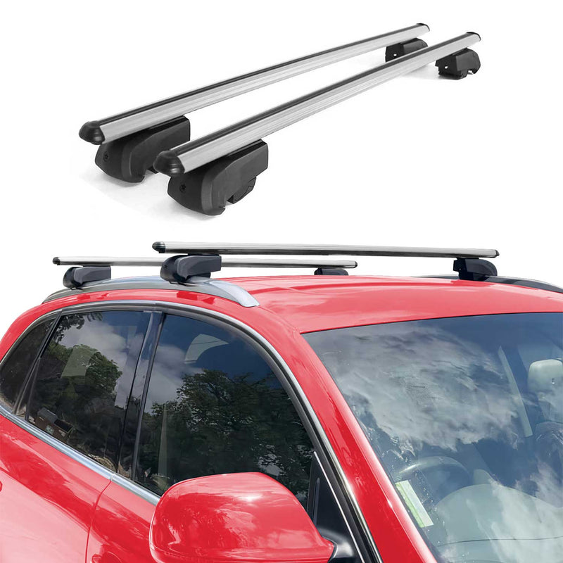 Barres de toit Transversales pour Peugeot 3008 2016-2023 Aluminium Gris ABE