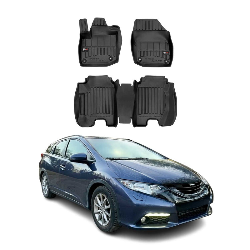 OMAC Tapis de sol pour Honda Civic 5 Portes Tourer 2012-2016 Noir Premium