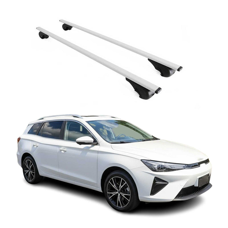 Barres de toit Transversales pour MG 5 EV 2017-2024 Fer Argent