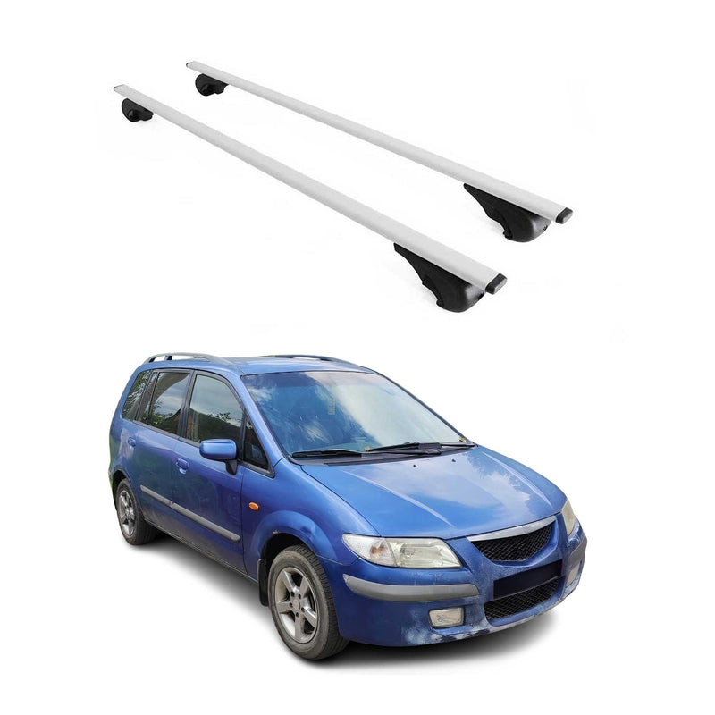 Barres de toit Transversales pour Mazda Premacy 1999-2001 Fer Argent