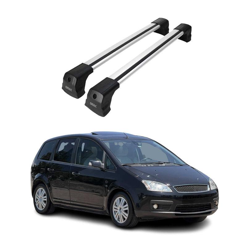 Barres De Toit Transversales pour Ford Focus C-MAX 2003-2010 Alu Gris 2x