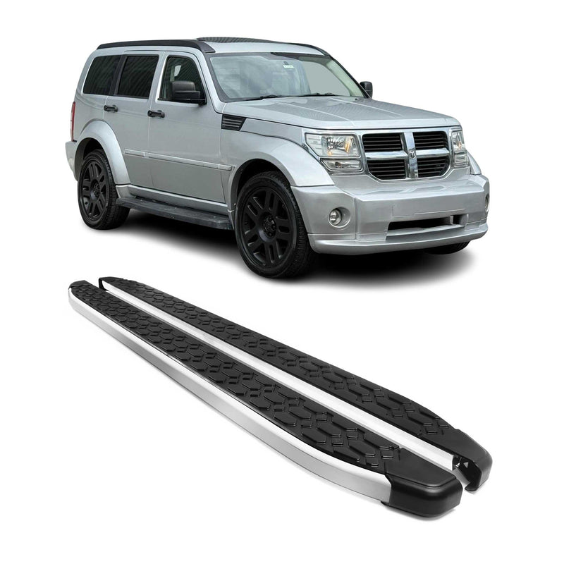 Marchepieds Latéraux pour Dodge Nitro 2006-2012 Gris Noir Aluminium 2Pcs