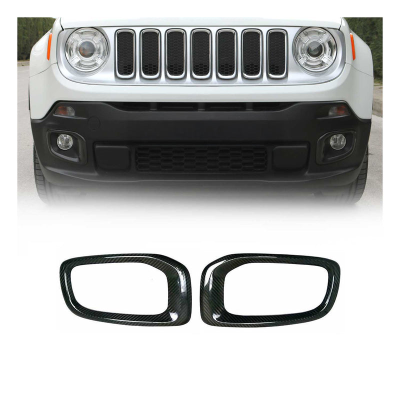 Cadres phares antibrouillard pour Jeep Renegade 2014-2019 en carbone