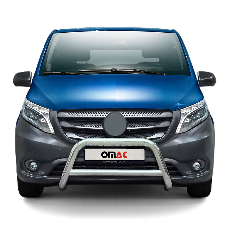 Pare-Buffle Avant Pour Mercedes Vito W447 2014-2025 en Acier Argent
