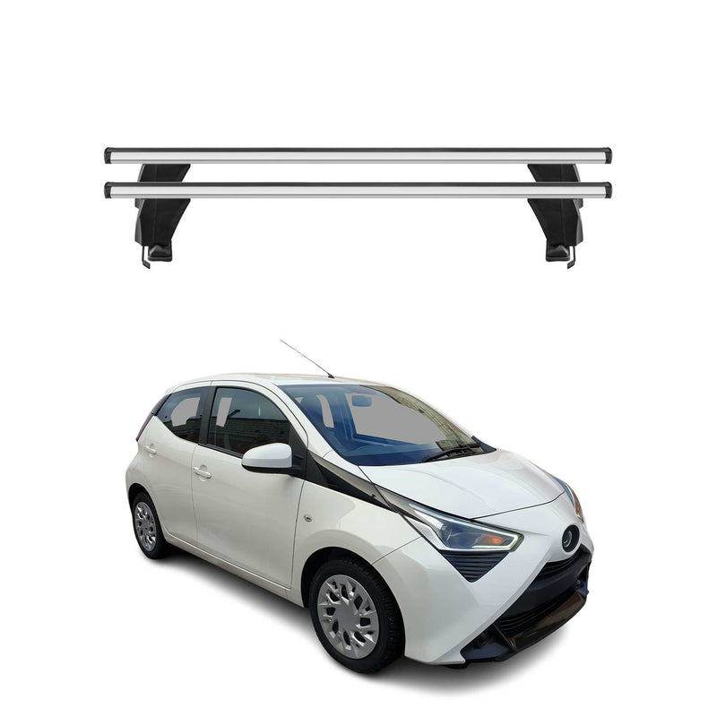 Menabo Barres de toit Transversales pour Toyota Aygo II 2014-2021 Gris ABE 2x