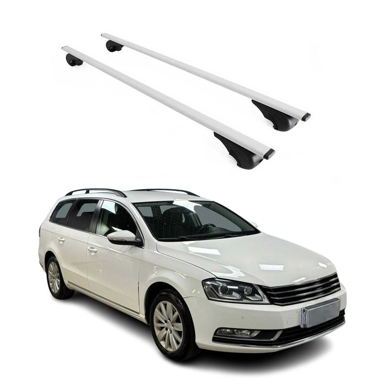 Barres de toit Transversales pour VW Passat B7 Alltrack 2012-2015 Fer Argent