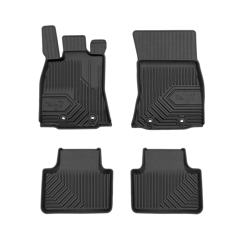 Tapis de Sol de Voiture No.77 pour Jaguar XJ VIII 2009-2015 Pre-FL TPE Noir 4Pcs