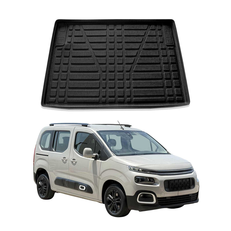 Tapis de Coffre pour Citroen Berlingo 2019-2025 en TPE Noir