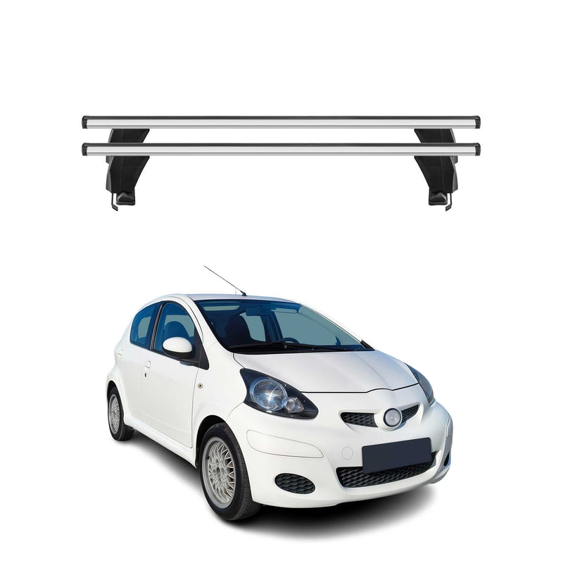 Menabo Barres de toit Transversales pour Toyota Aygo I 2005-2014 Gris ABE 2x